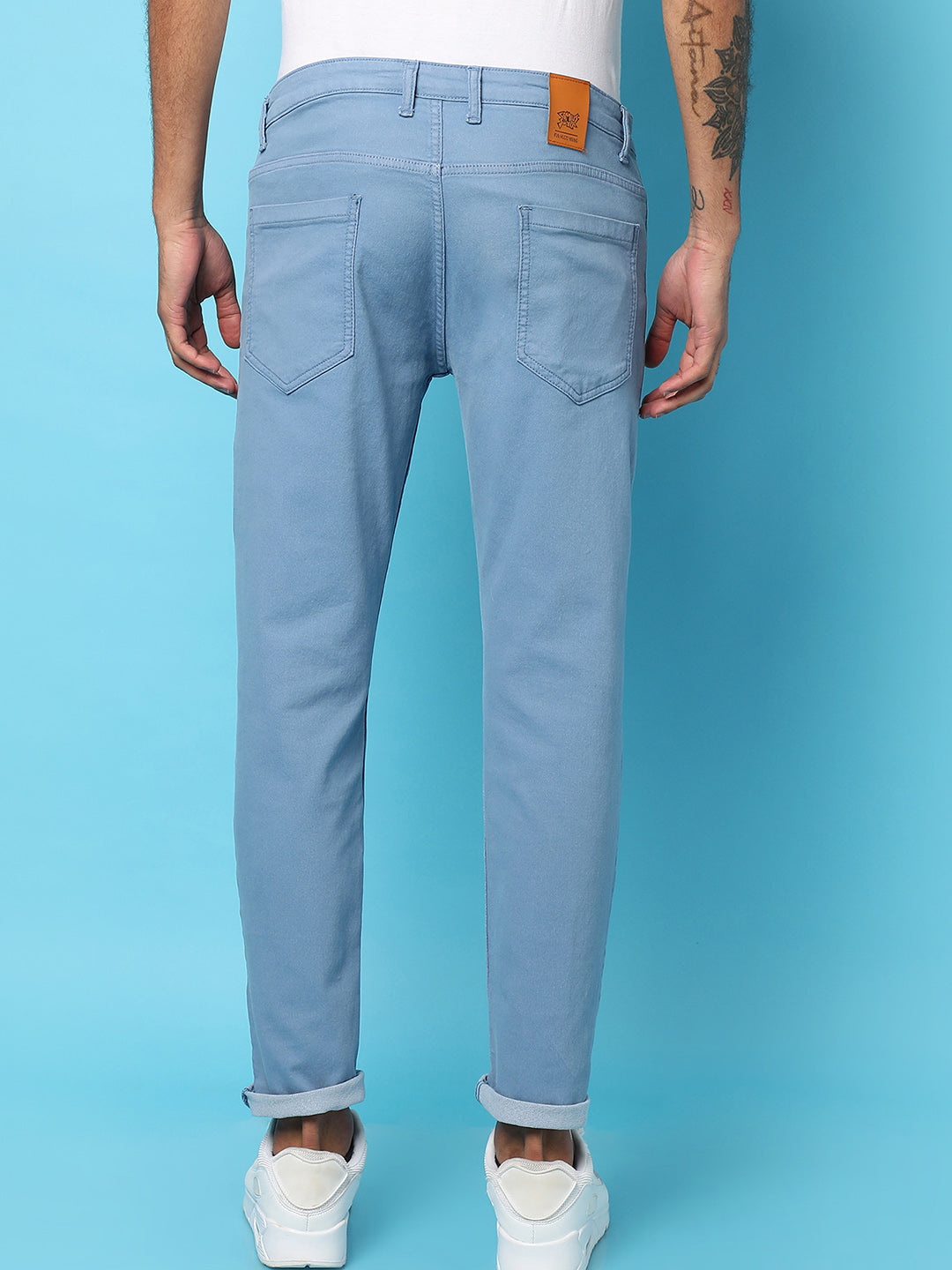 Rolled Hem Denim Jeans