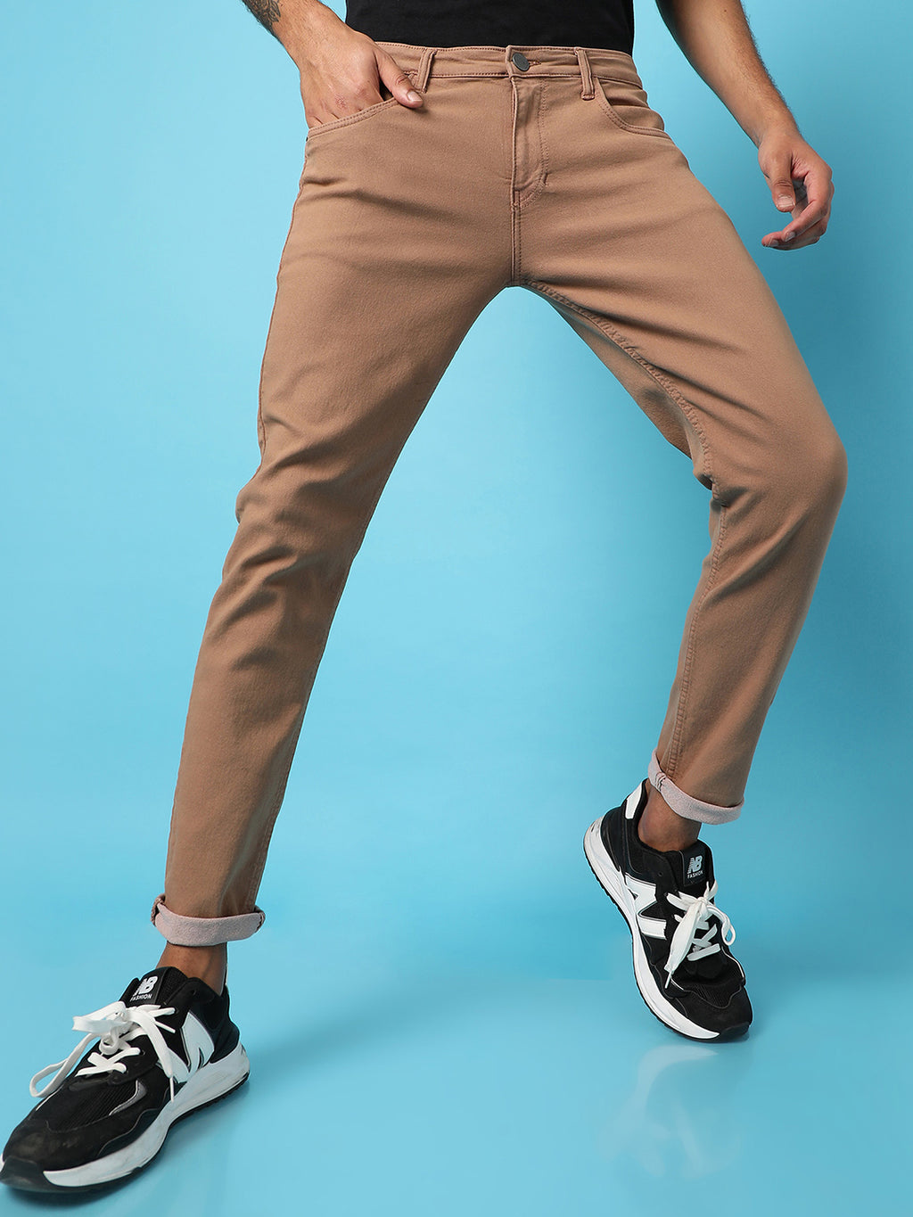 Rolled Hem Denim Jeans