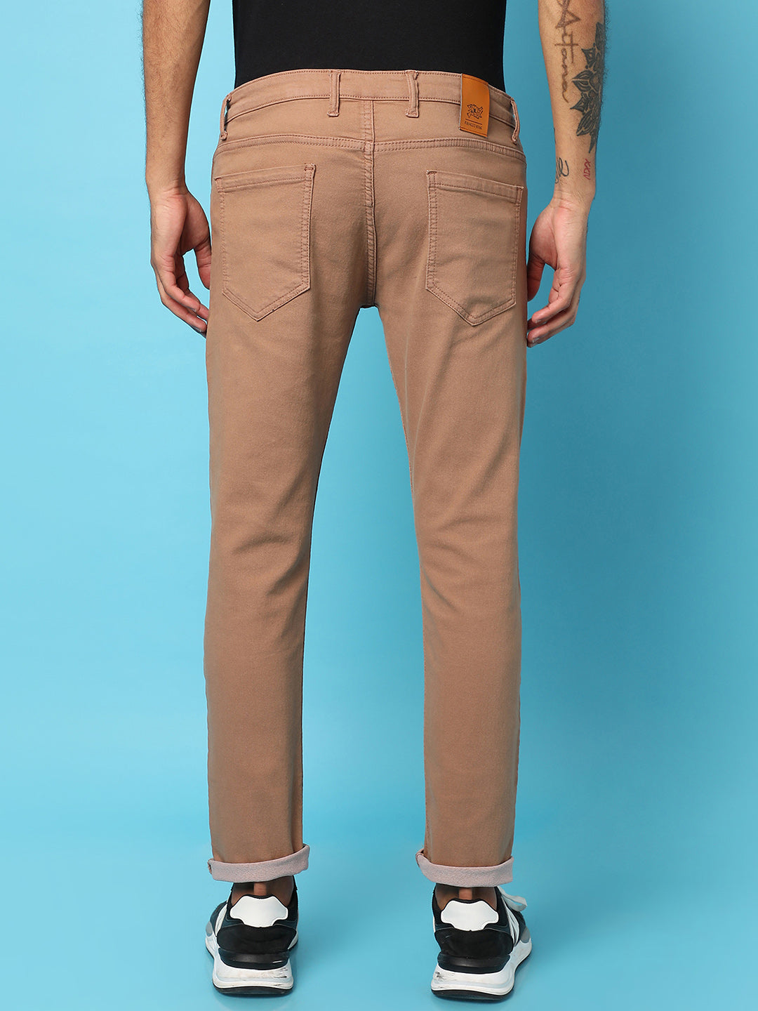 Rolled Hem Denim Jeans