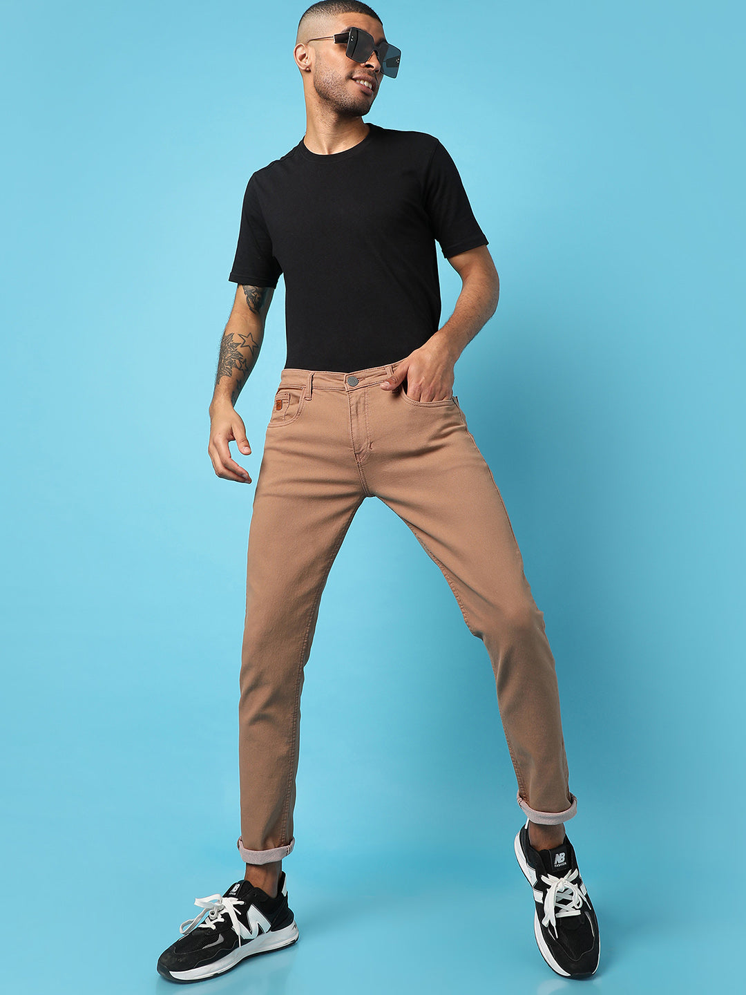 MEN’S SOLID WHITE WASHED DENIM JEANS SLIM FIT FOR CASUAL WEAR