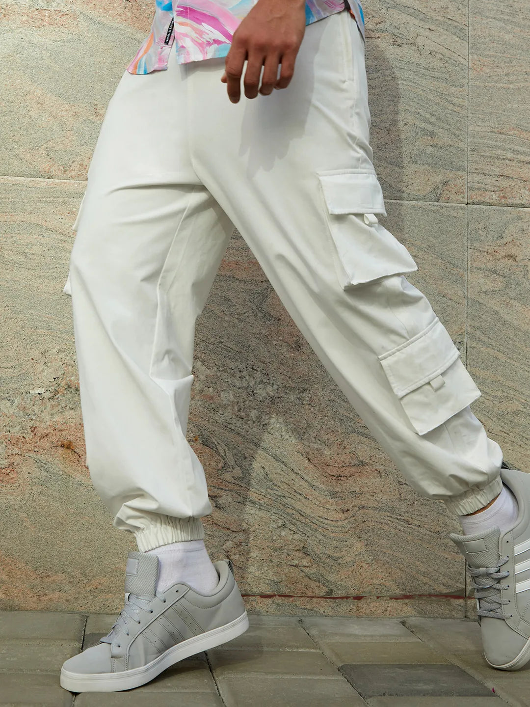 Cuffed Hem Cargo Trousers