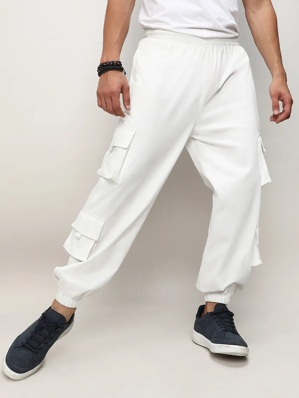 Cuffed Hem Cargo Trousers