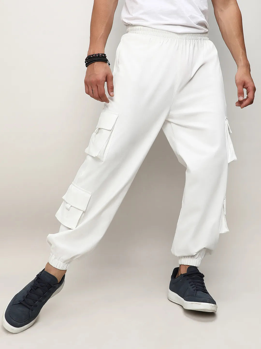 Cuffed Hem Cargo Trousers