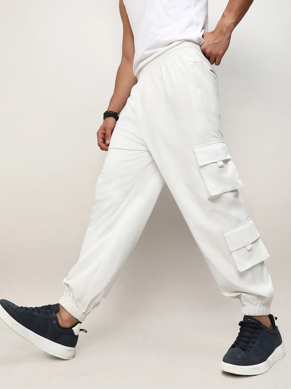 Cuffed Hem Cargo Trousers