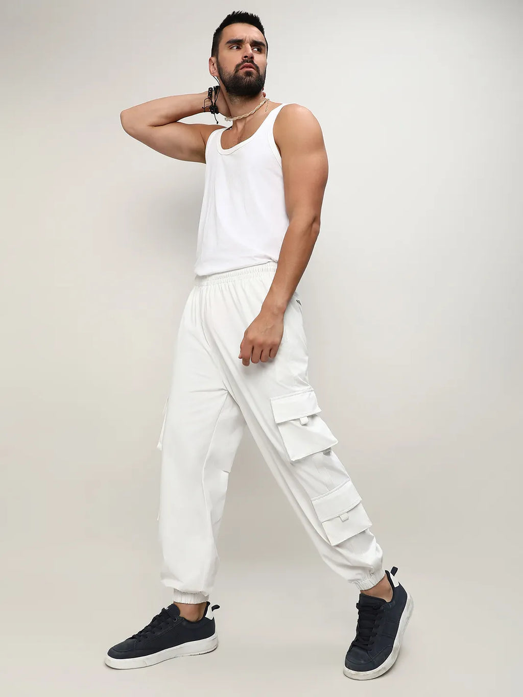 Cuffed Hem Cargo Trousers