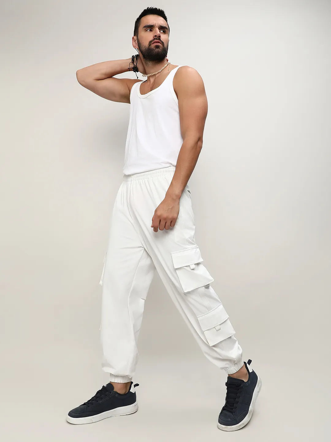Cuffed Hem Cargo Trousers