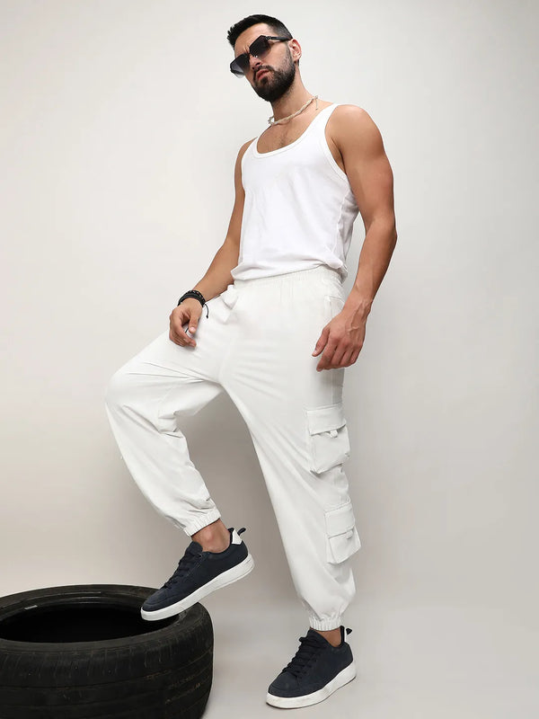 Cuffed Hem Cargo Trousers