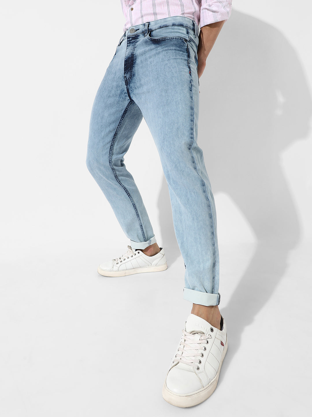 Light-Wash Denim Jeans