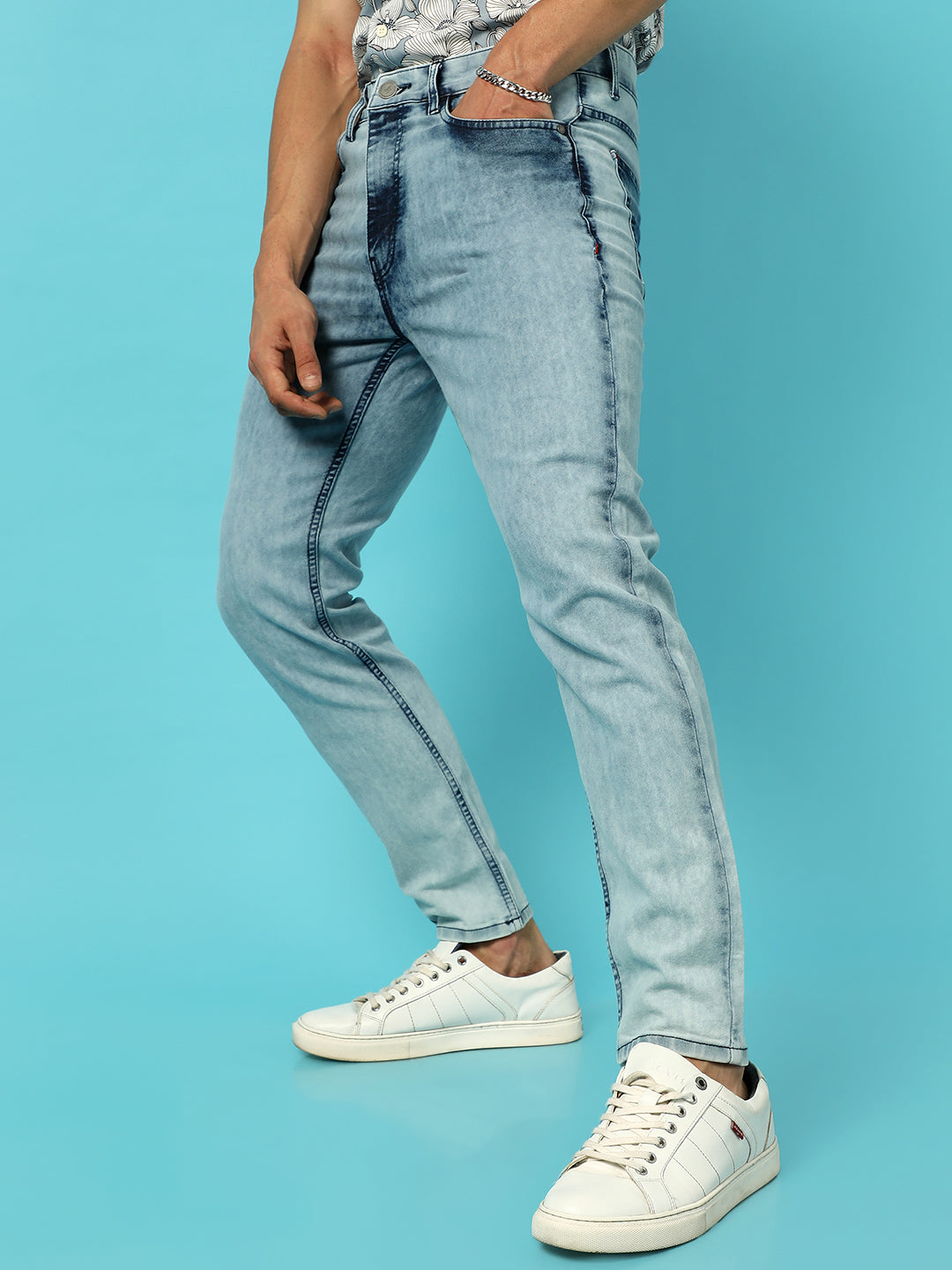 Light-Wash Denim Jeans