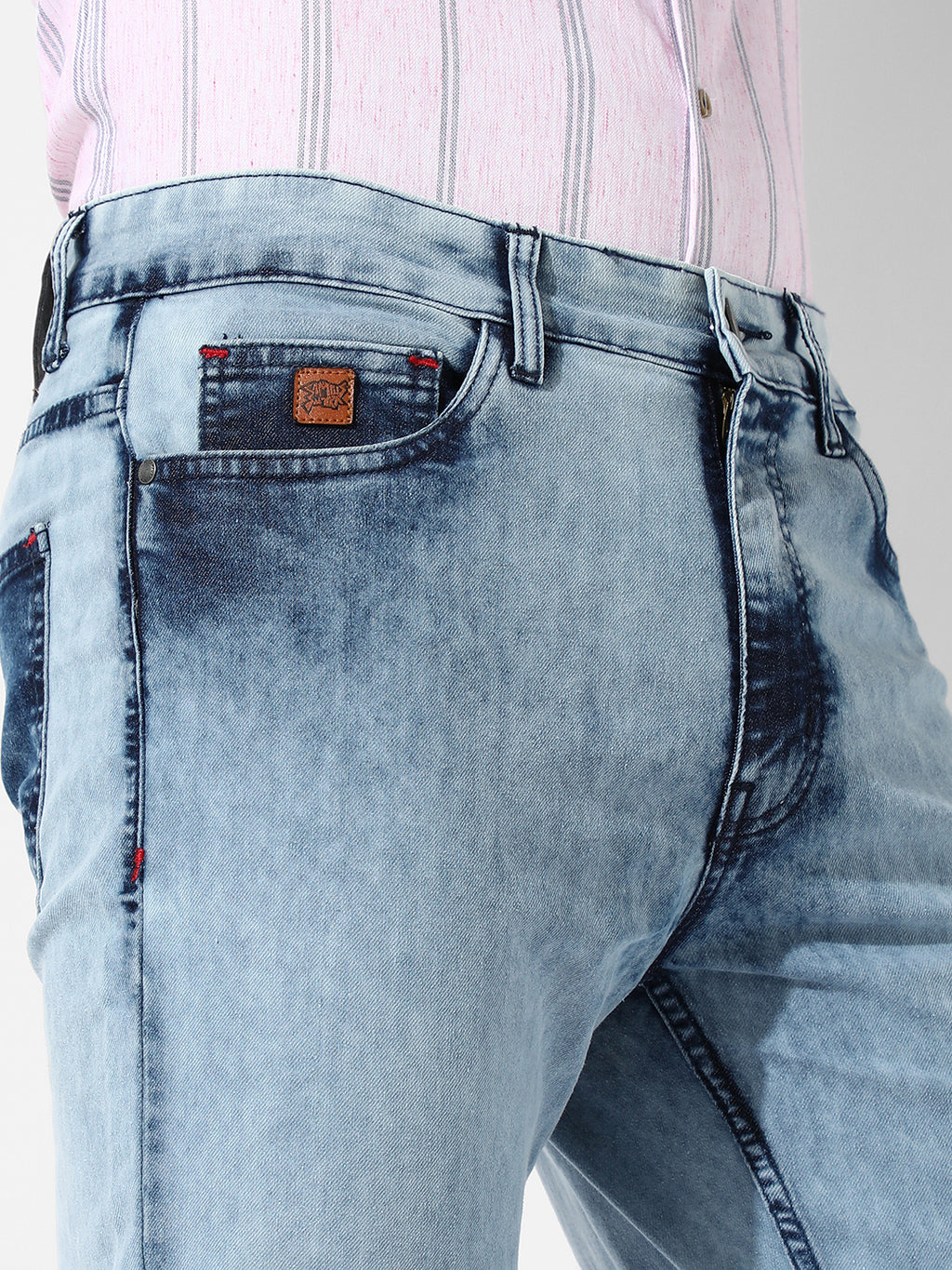 Light-Wash Denim Jeans