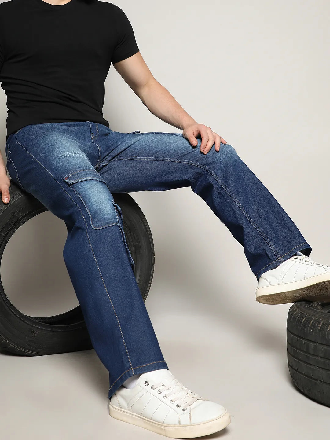 Utility Cargo Denim Jeans