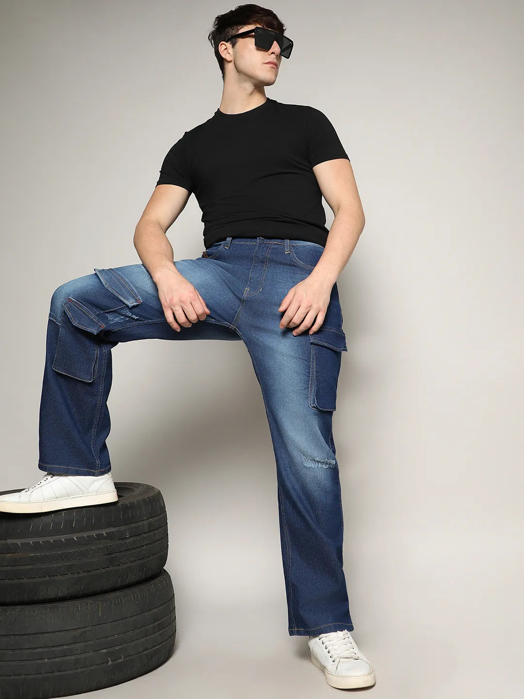 Utility Cargo Denim Jeans