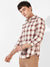 Men's Maroon & White Checks Print Shirt