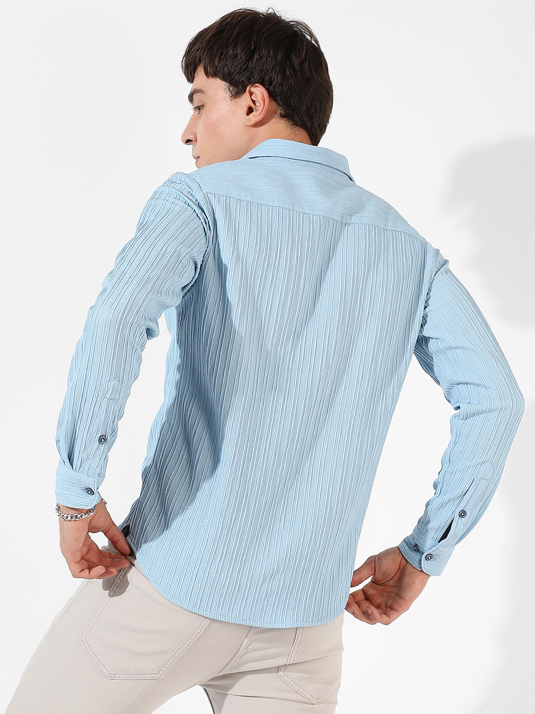 Self-Design Striped Shirt