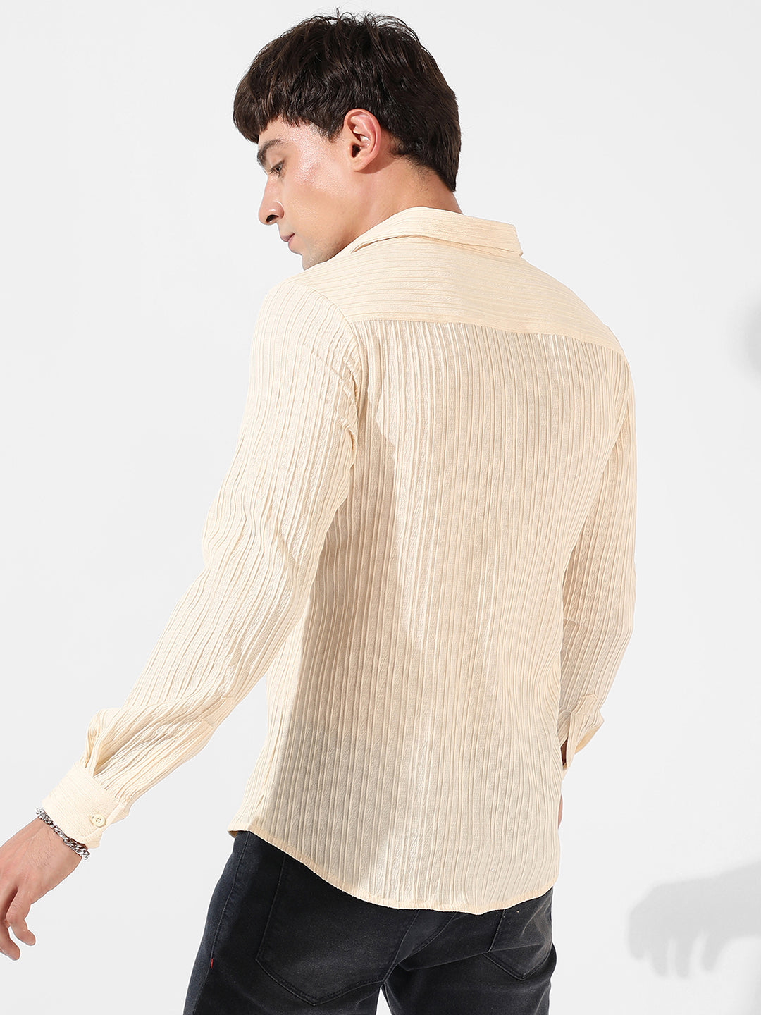 Self-Design Striped Shirt