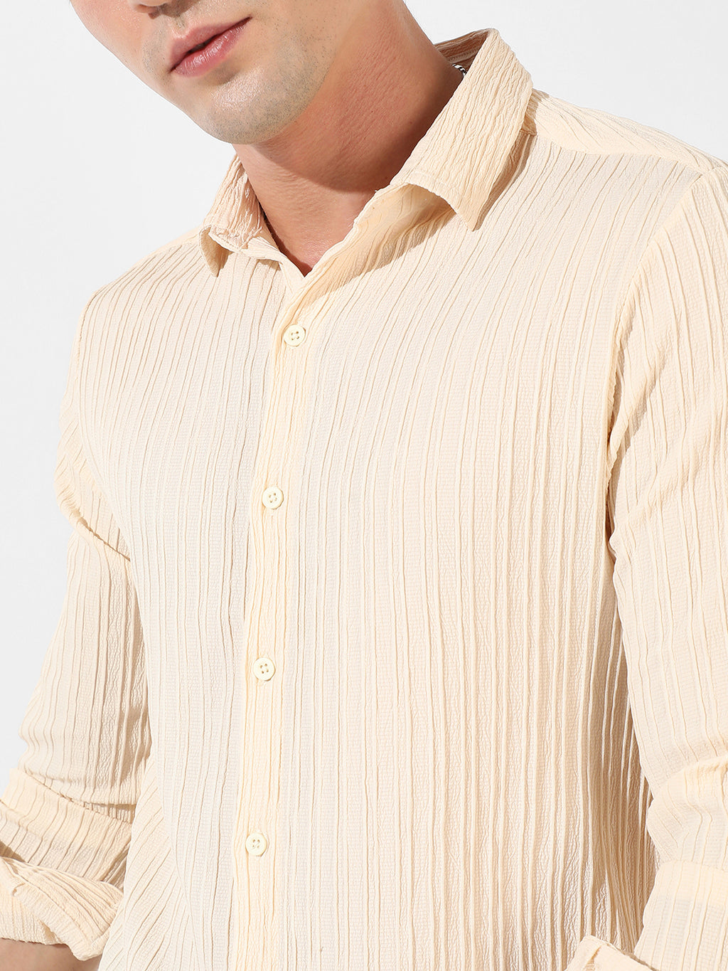 Self-Design Striped Shirt