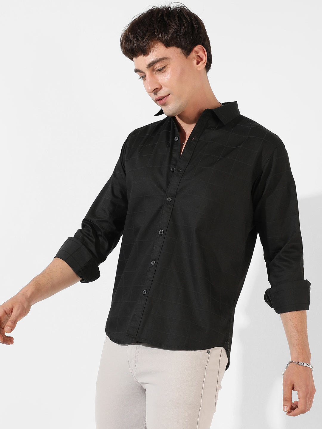 Jet Black Casual Shirt