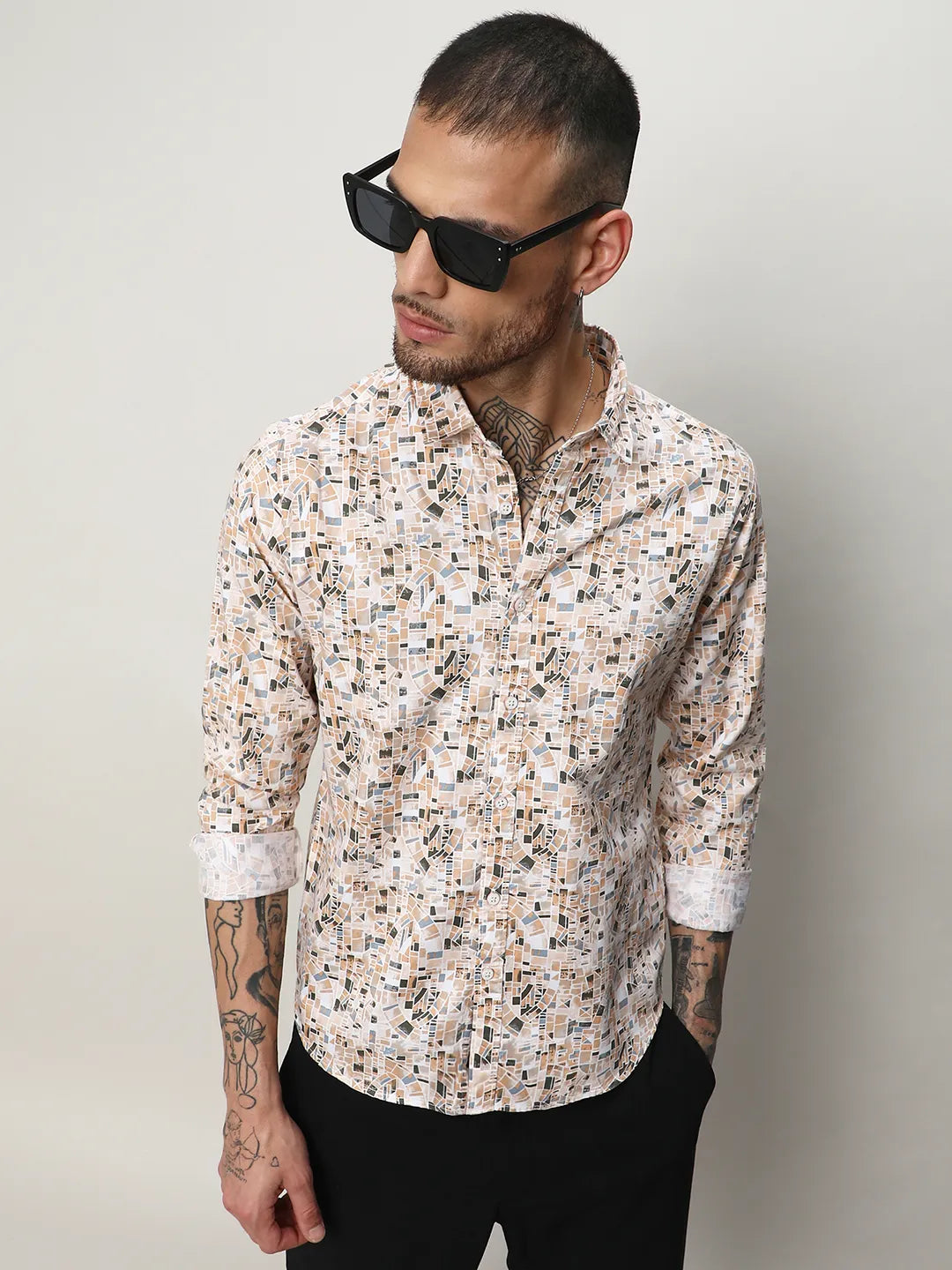 Abstract Cotton Shirt