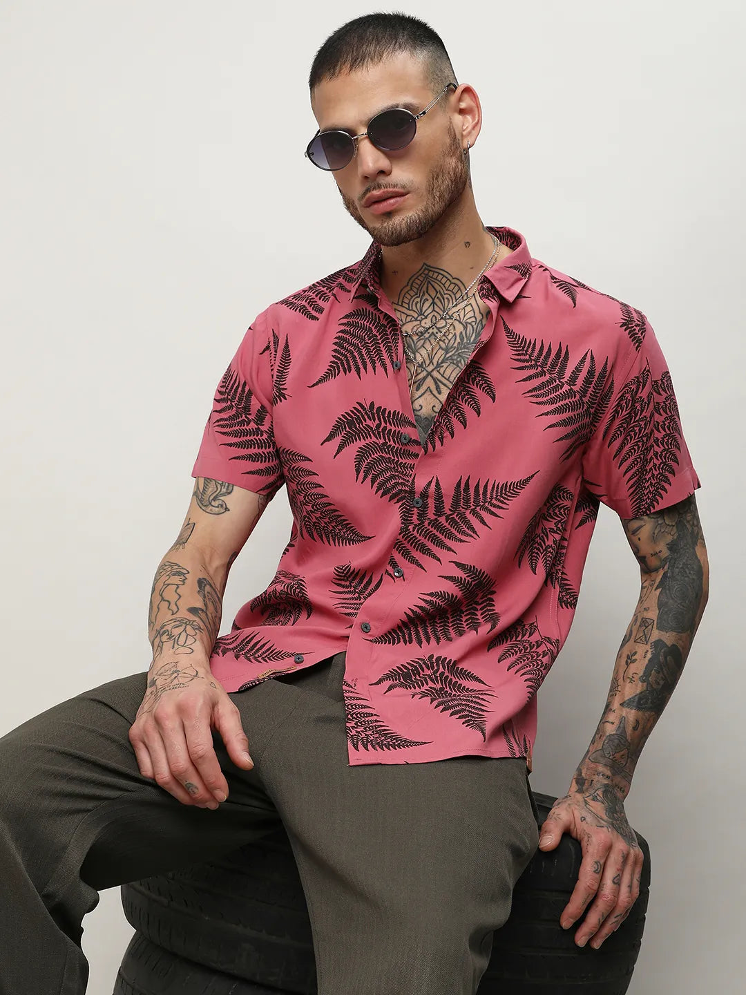 Contrast Fern Shirt