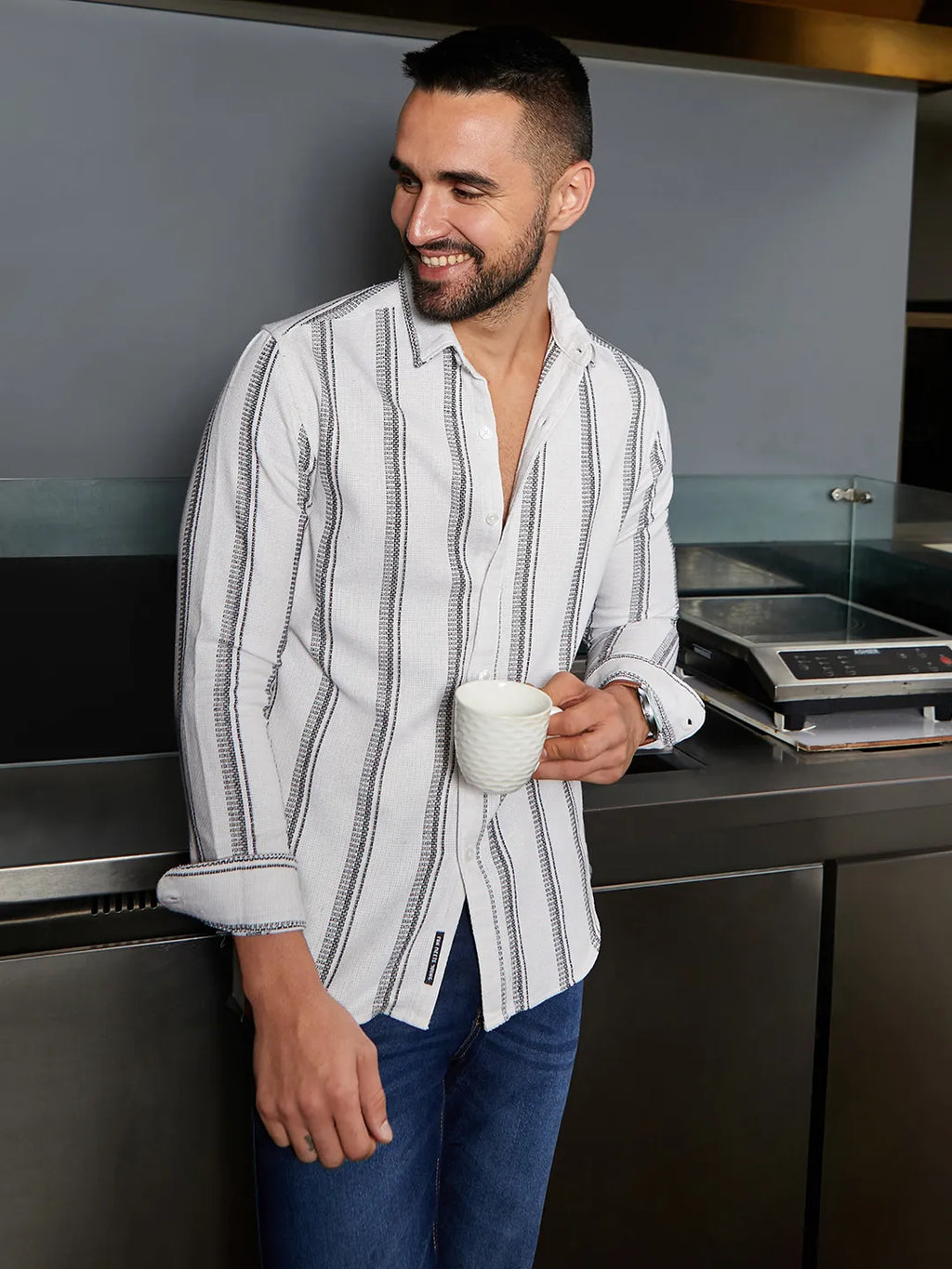 Barcode Striped Shirt