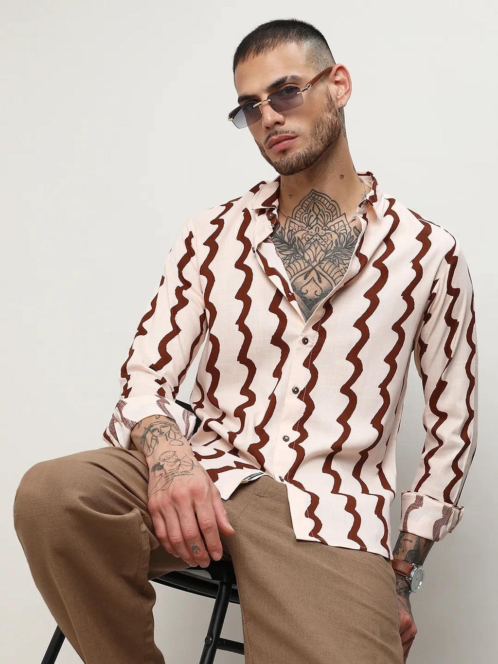 Contrast Paint Lines Shirt