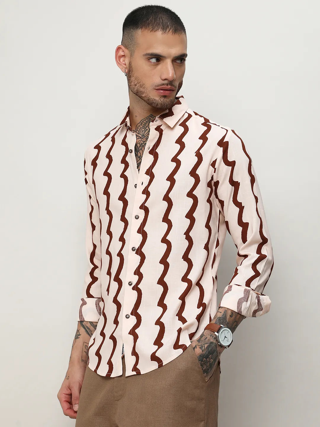 Contrast Paint Lines Shirt