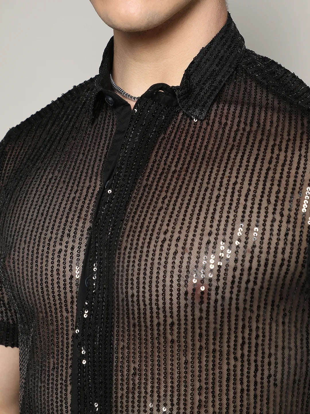 Sheer Sequin Shirt