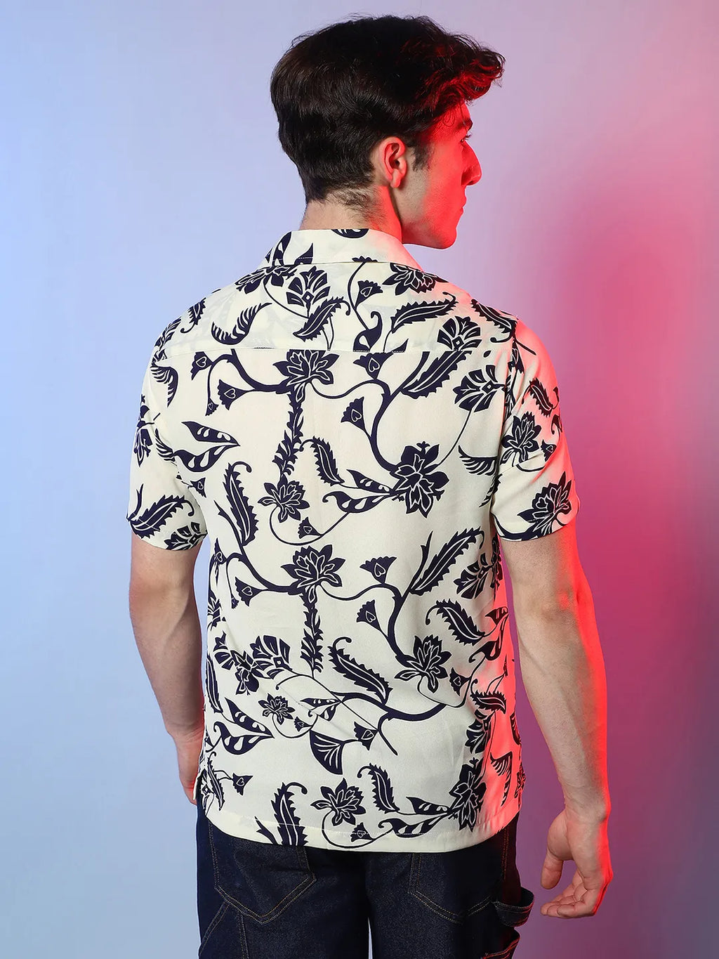 Contrast Flower Shirt