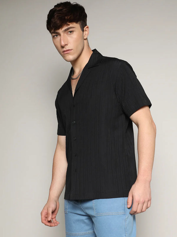 Self-Design Striped Shirt