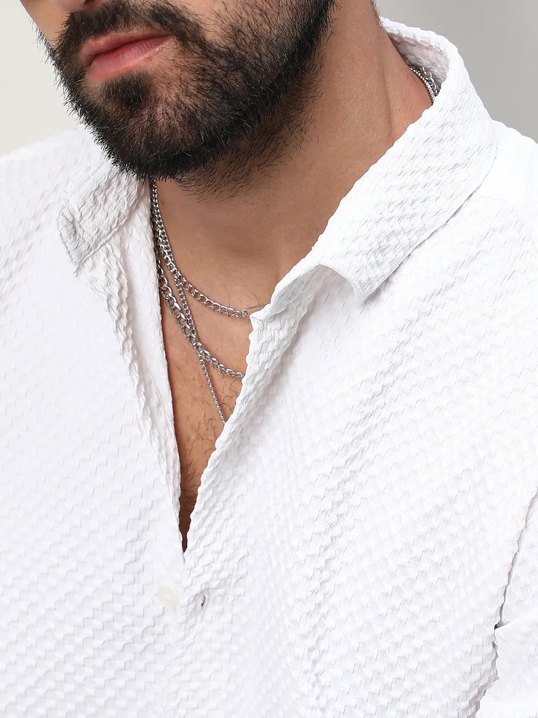 Embossed Micro Check Shirt