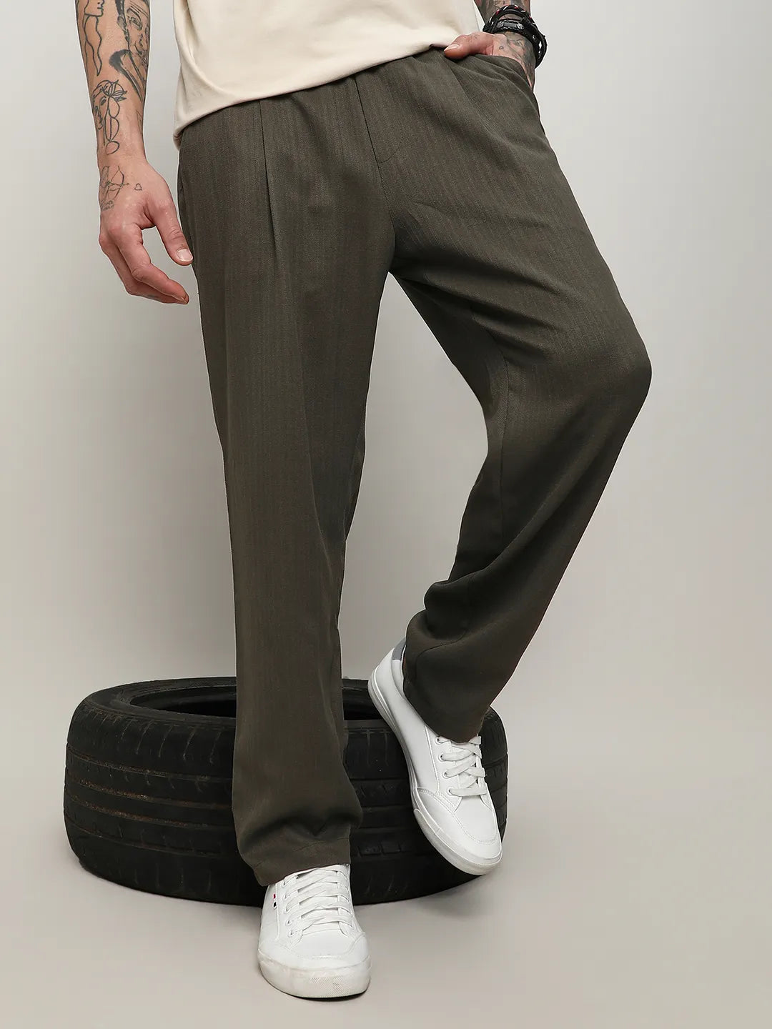 Solid Tailored Trousers