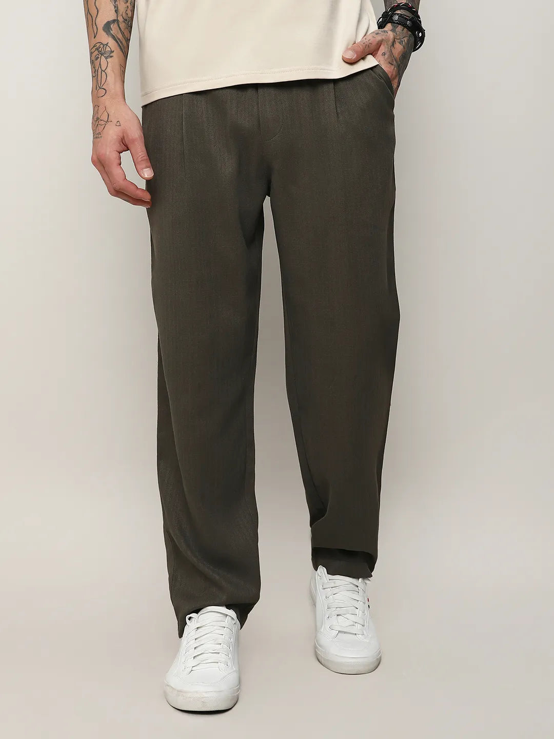 Solid Tailored Trousers