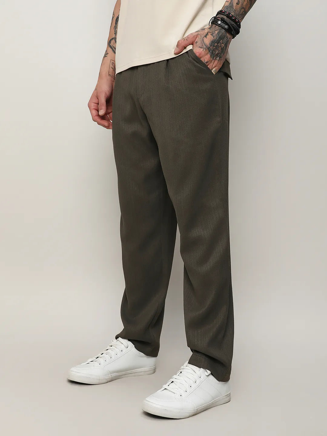 Solid Tailored Trousers