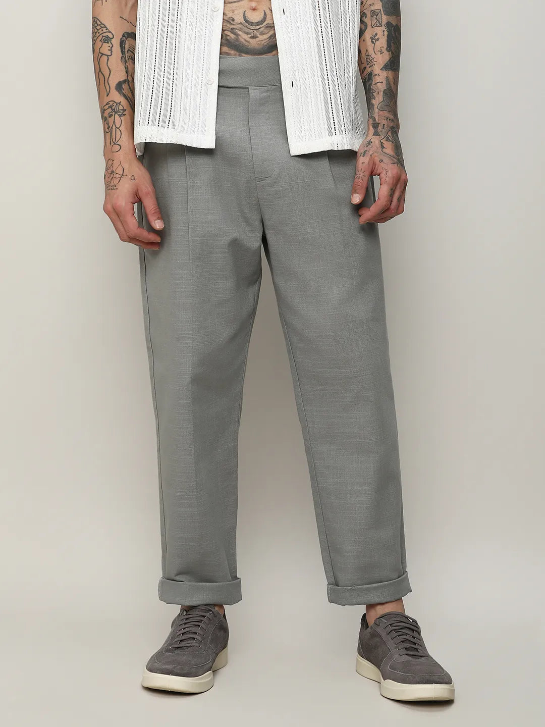 Solid Tailored Trousers