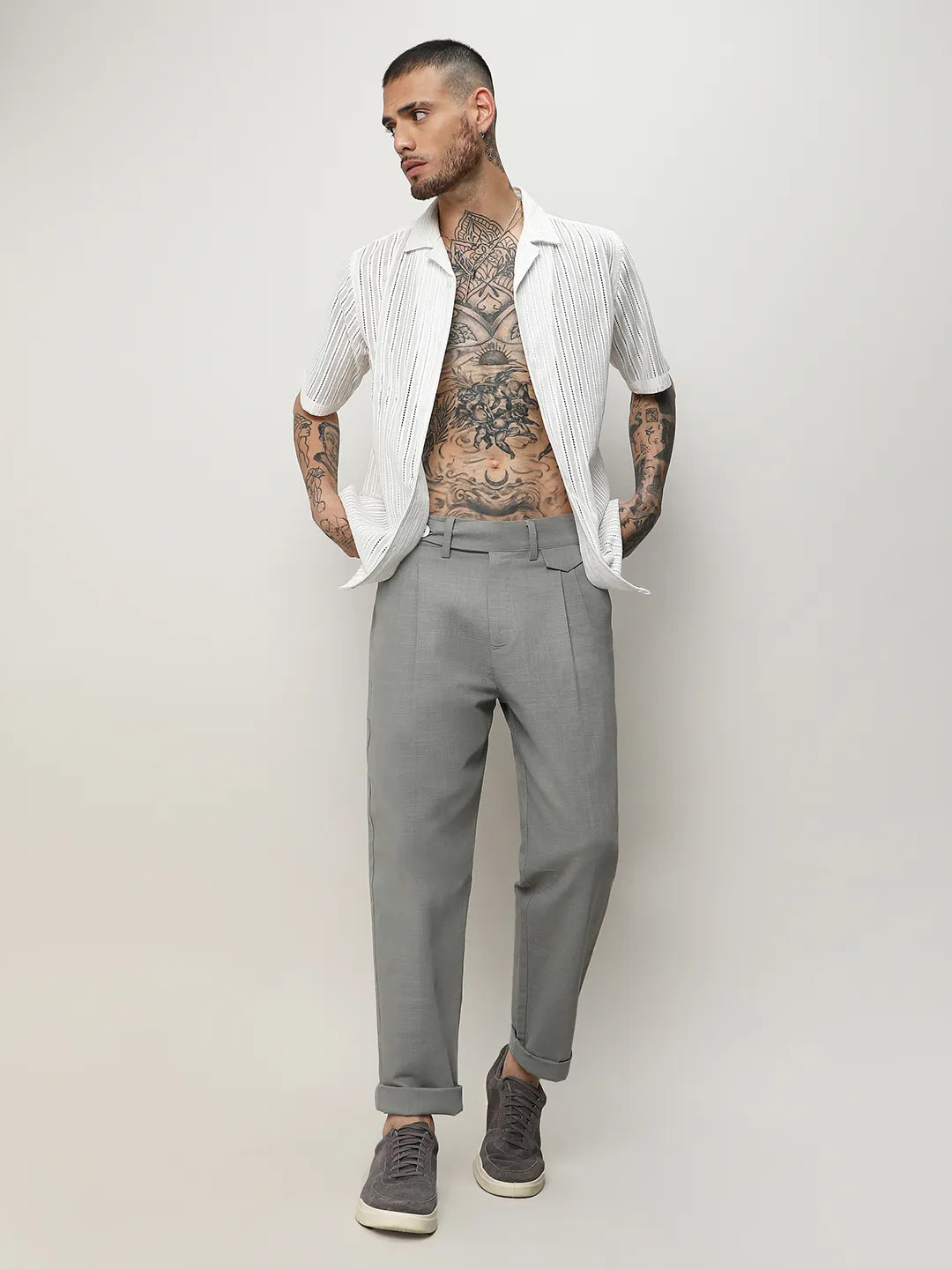 Solid Tailored Trousers