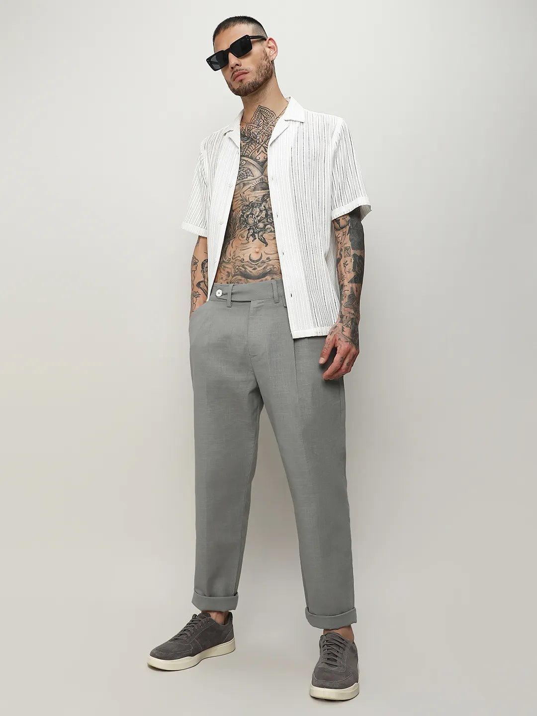 Solid Tailored Trousers