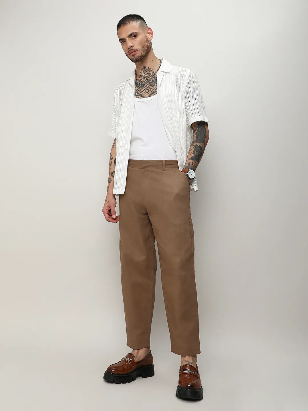 Solid Tailored Trousers