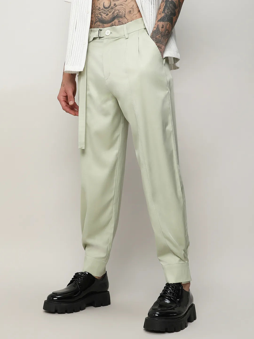 Satin Tapered Trousers