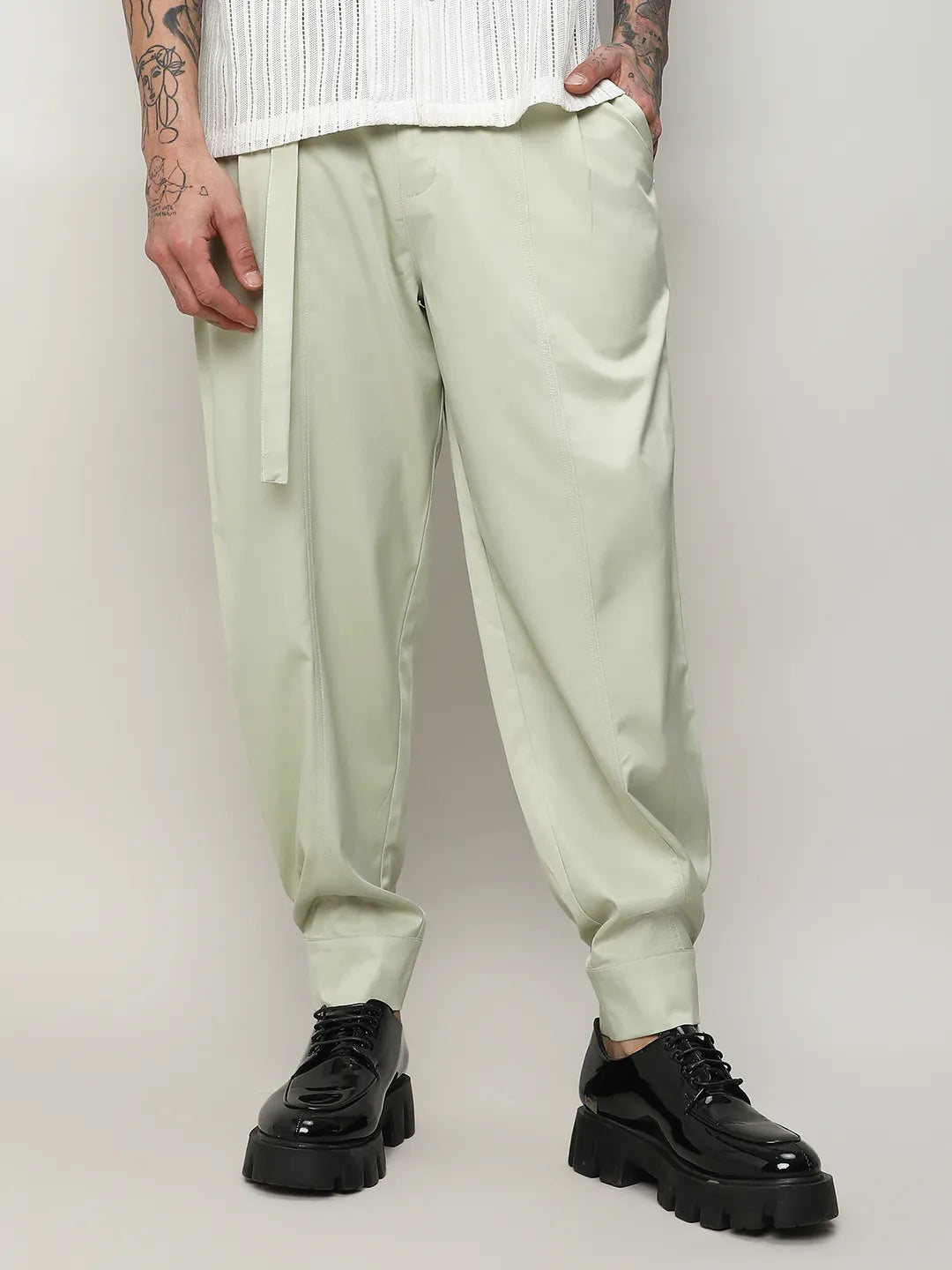 Satin Tapered Trousers