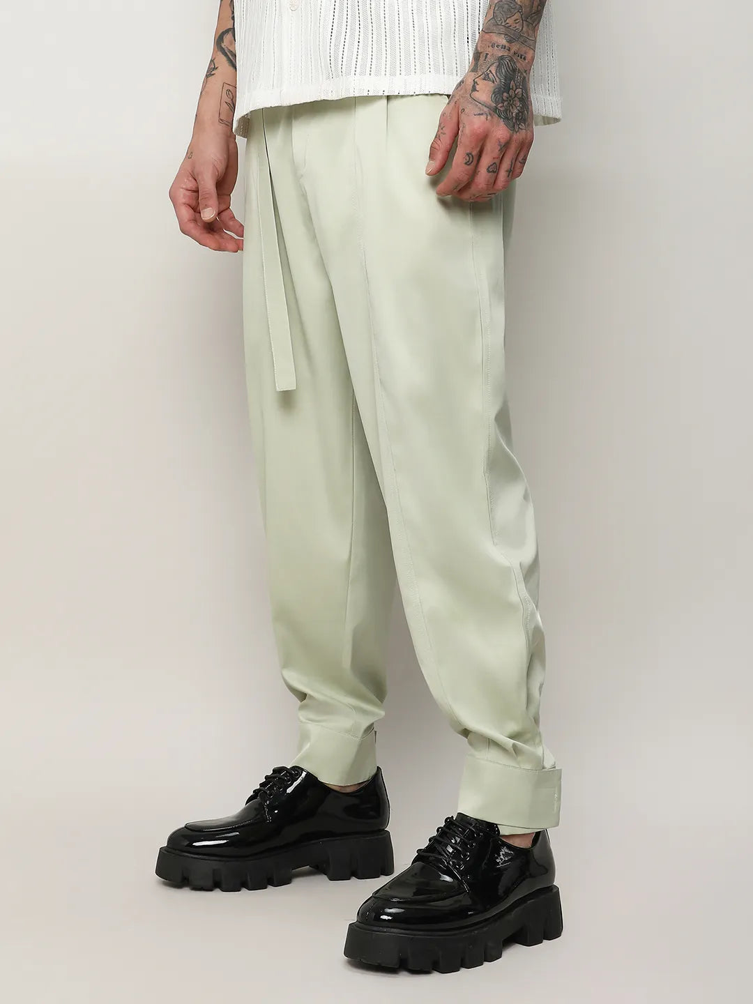 Satin Tapered Trousers