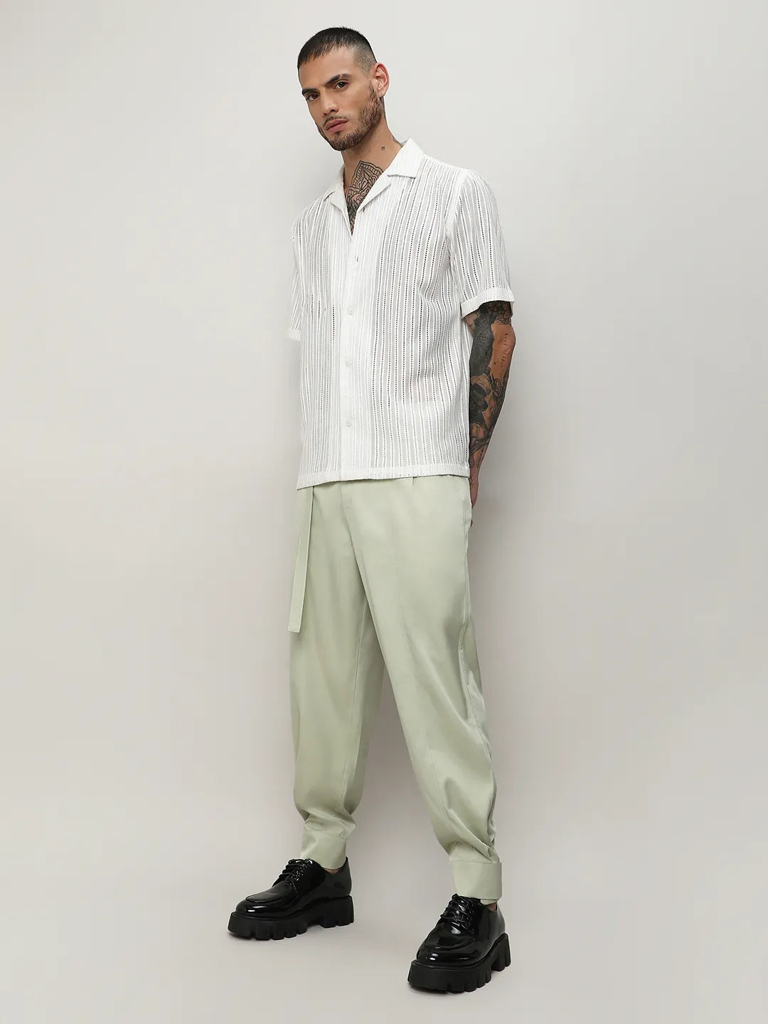 Satin Tapered Trousers