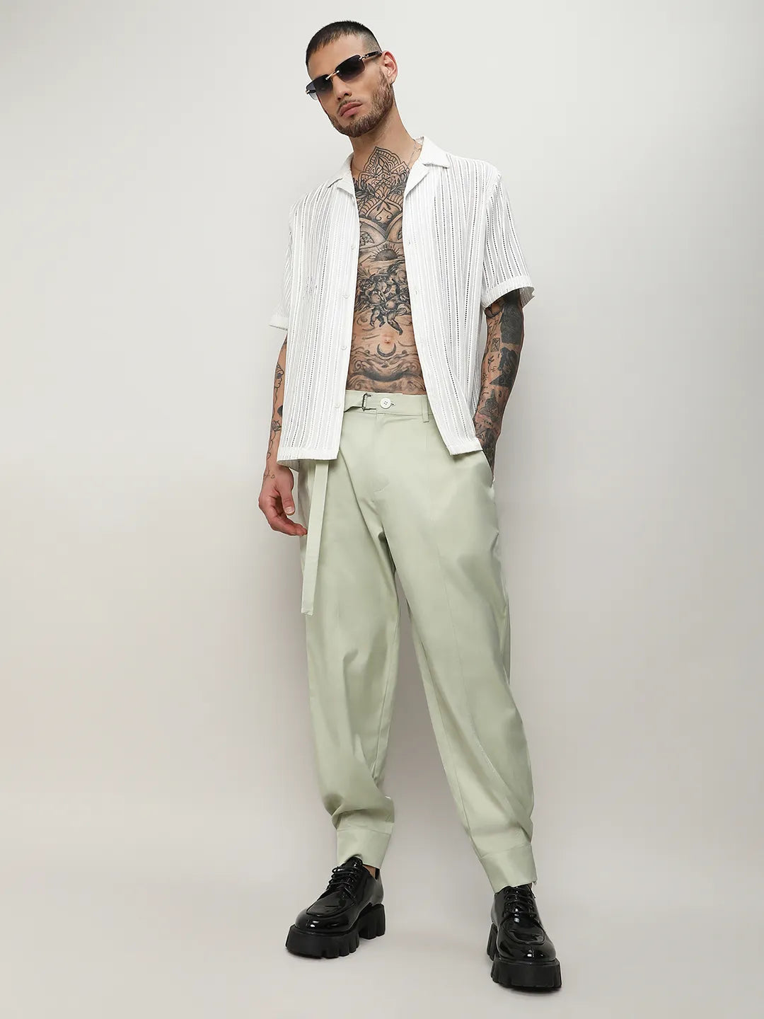 Satin Tapered Trousers