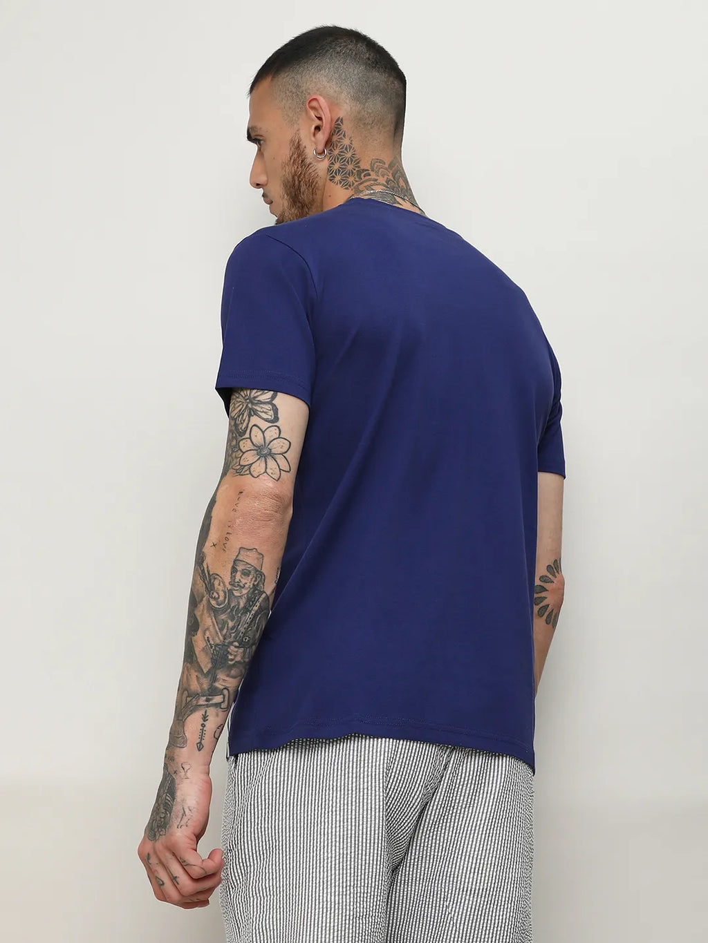 Vertical Contrast Panel T-Shirt