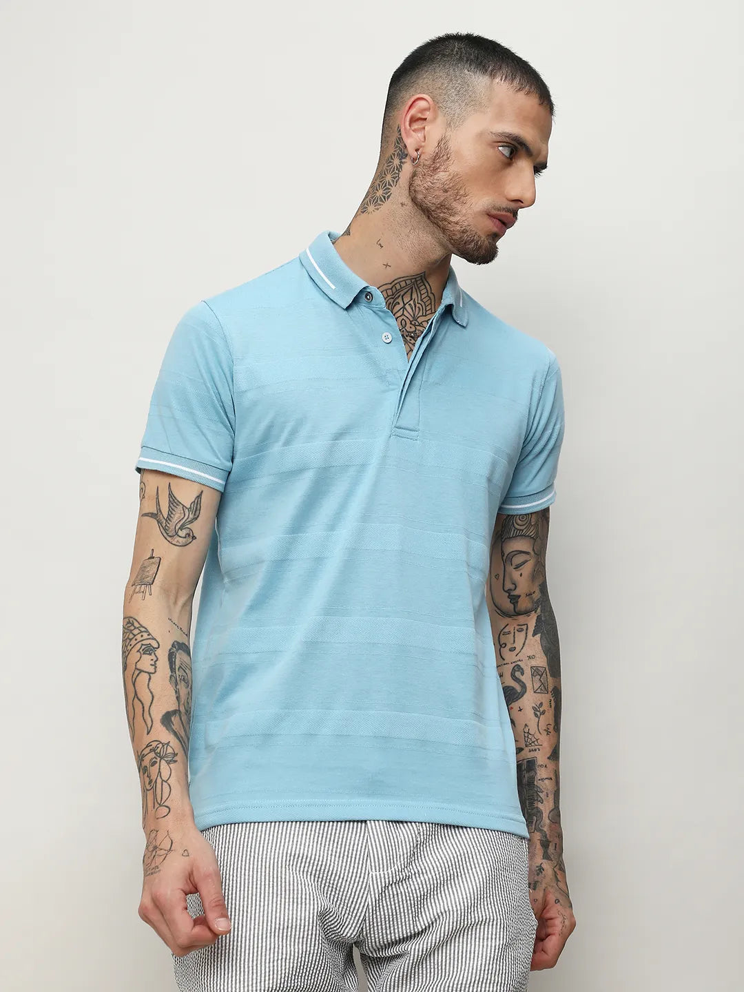 Self-Design Horizontal Striped T-Shirt