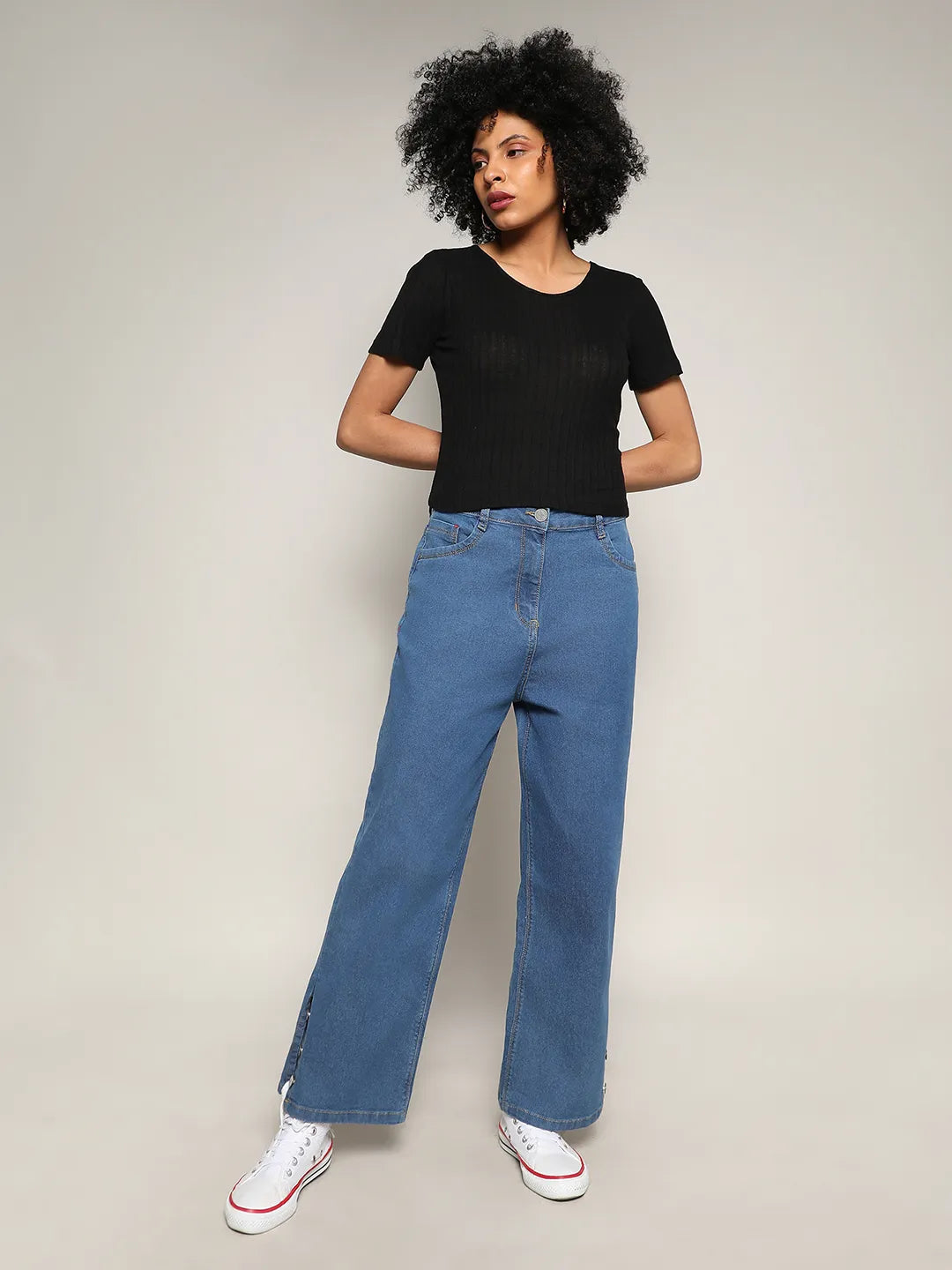 Mid-Rise Baggy Denim Jeans