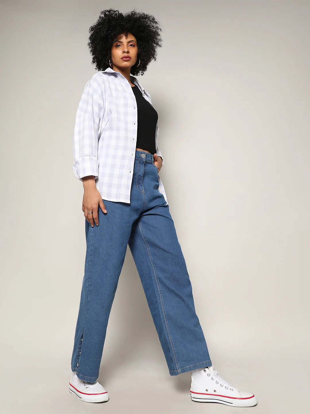 Mid-Rise Baggy Denim Jeans