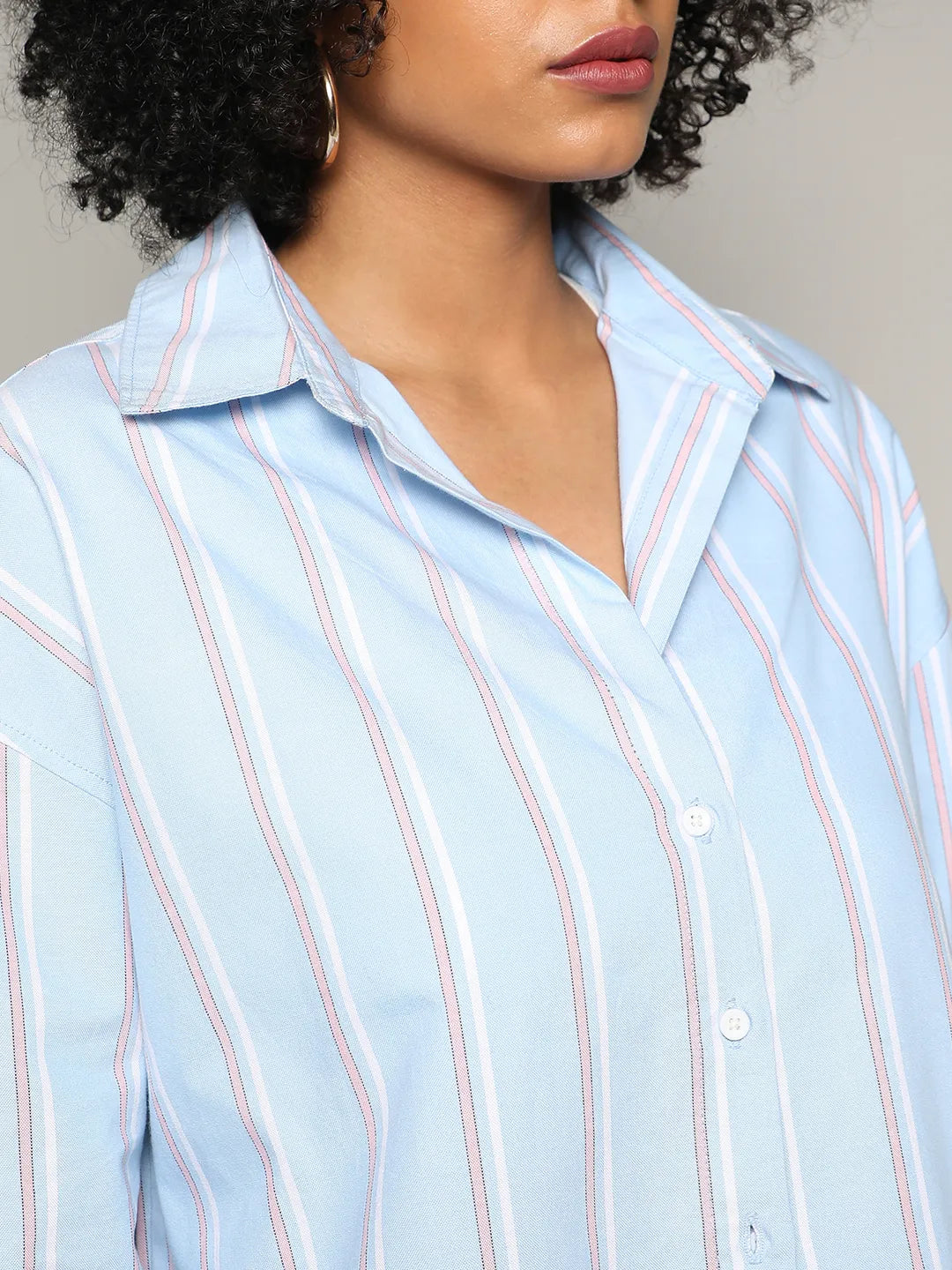 Contrast Striped Boxy Shirt