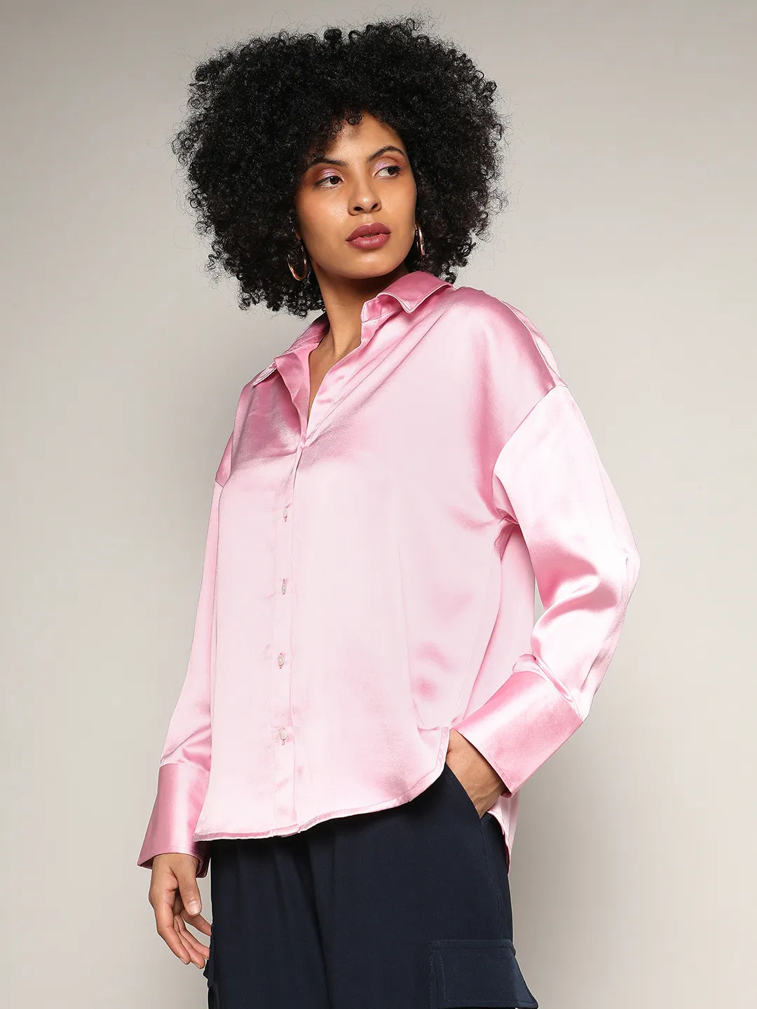 Boxy Satin Shirt