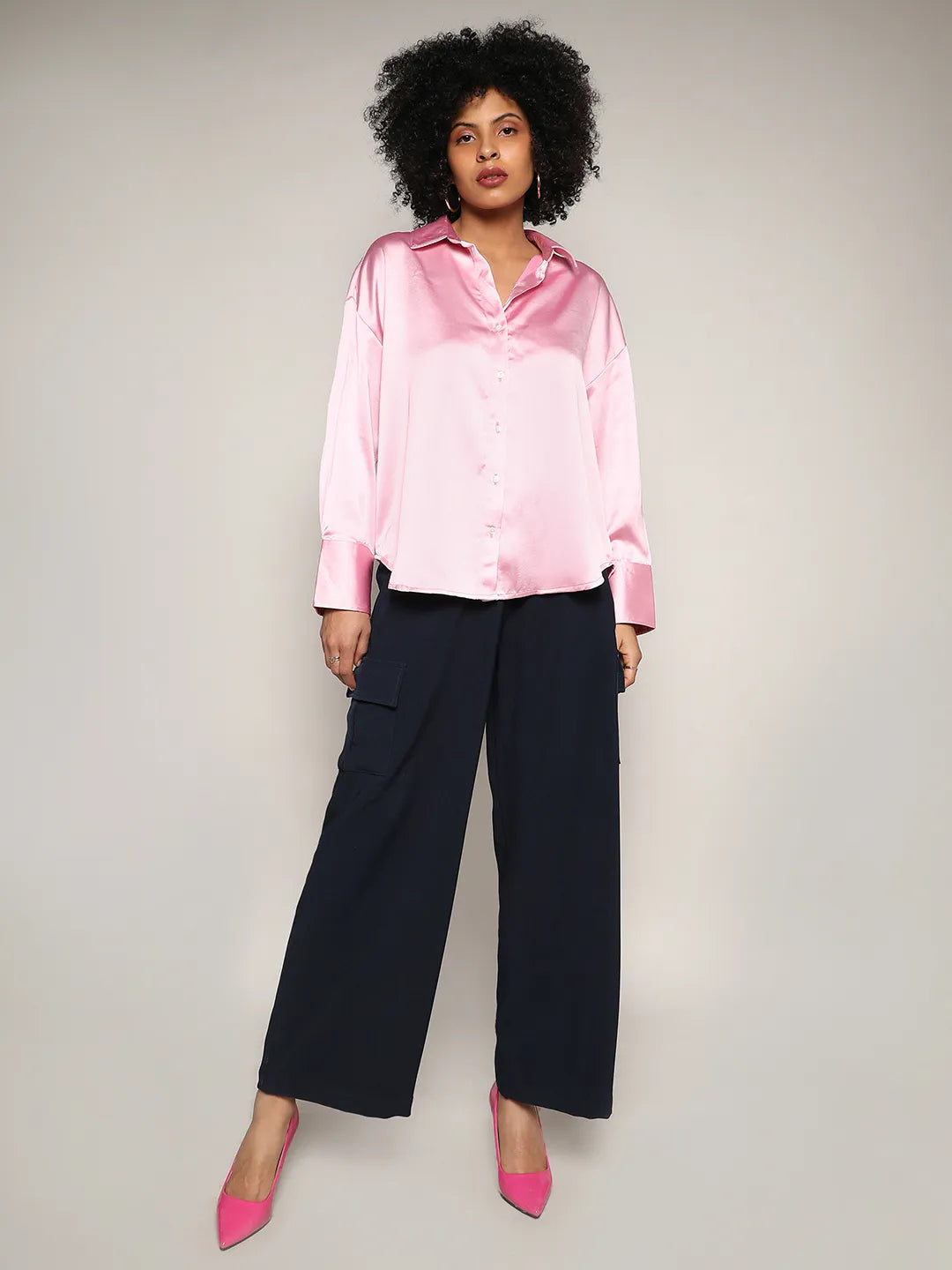 Boxy Satin Shirt