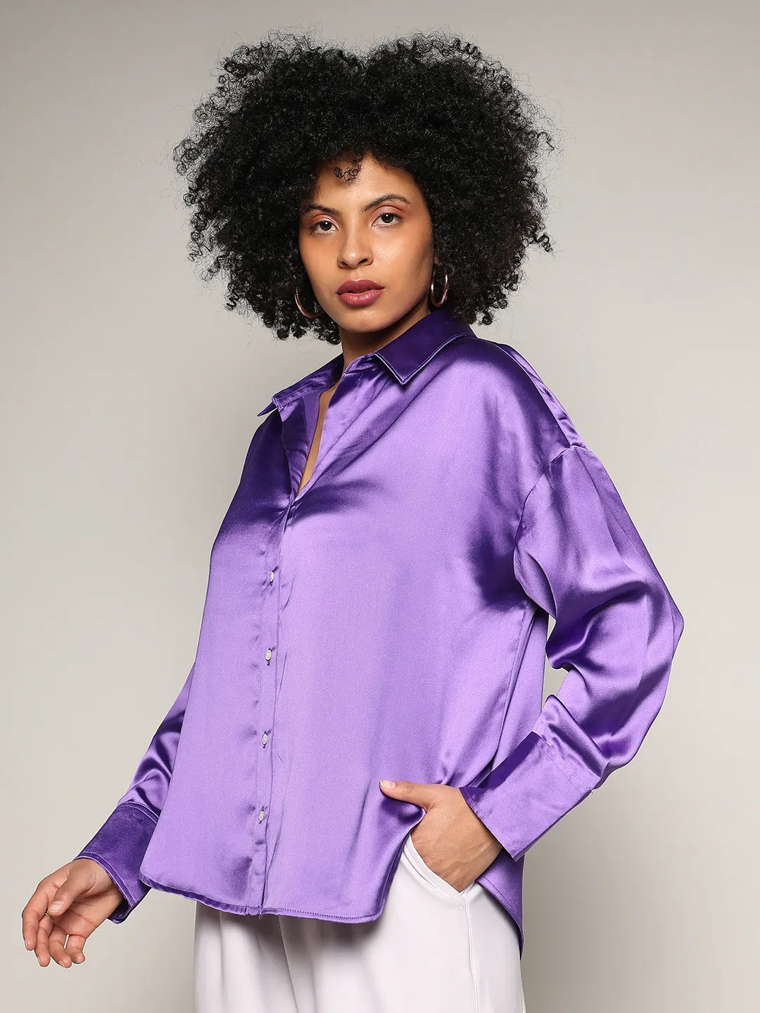 Boxy Satin Shirt